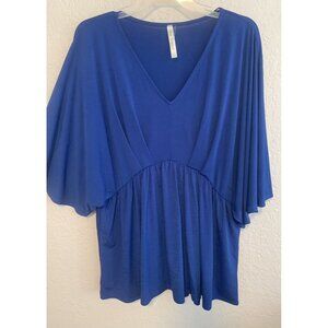 Dear Scarlet Dreamer Blue Dolman Flutter Women's Size Large